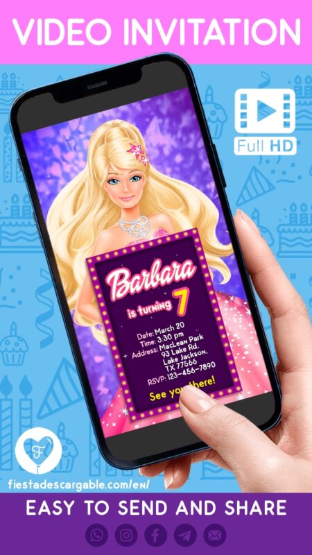 Barbie digital video invitation