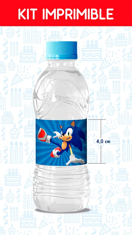 Etiqueta de agua para imprimible de Sonic