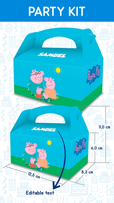 Peppa Pig favor box for birthday parties