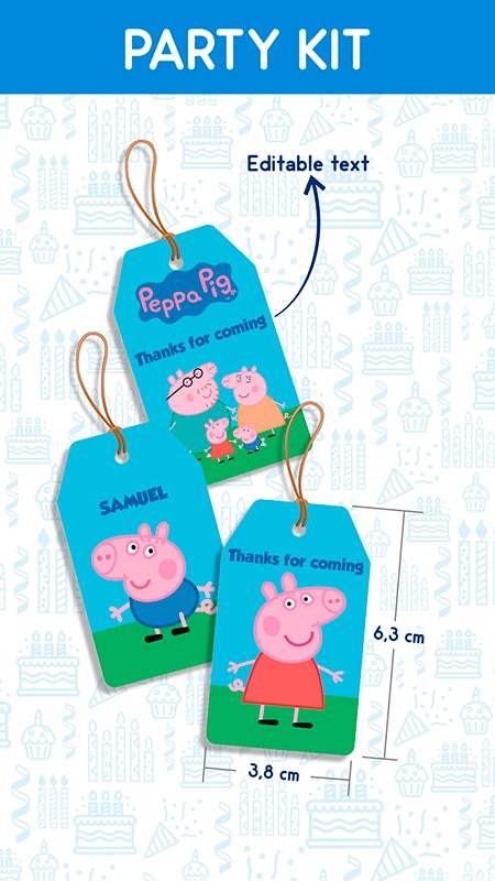 Peppa Pig topper straw for birthday parties