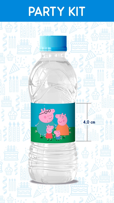 Peppa Pig water bottle label for birthday parties