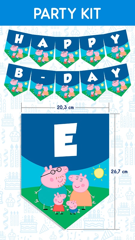 Editable banner for Peppa Pig birthday