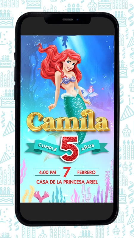 Video invitación de La Sirenita Ariel